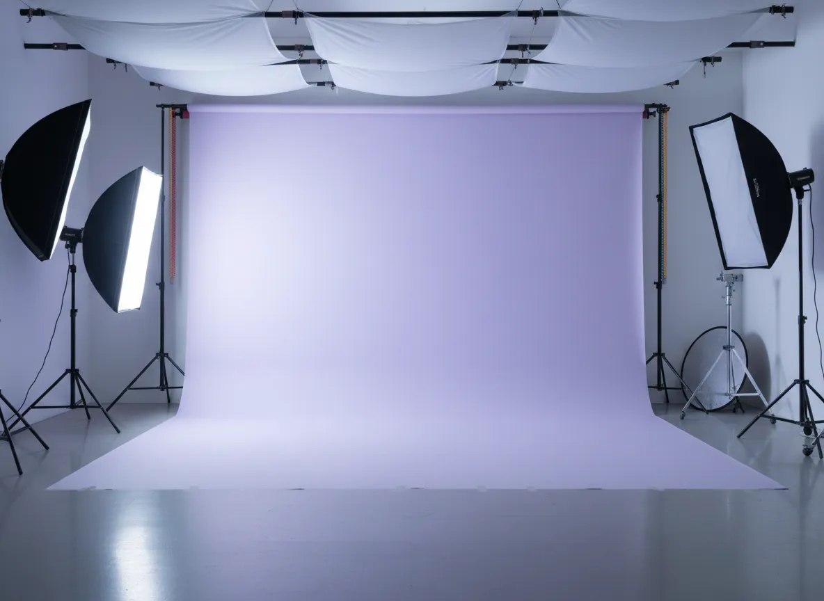 Gentle pastel-lavender (#DED3EC) seamless studio backdrop with a smooth even gradient. Dreamy, elegant, and soothing.