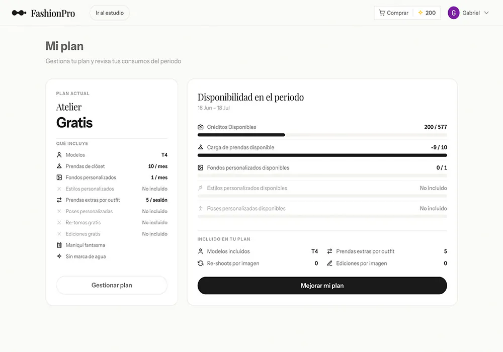 Here you manage your account